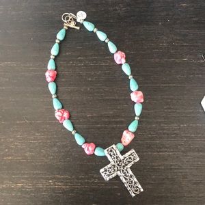 Turquoise and Pink Handmade Necklace